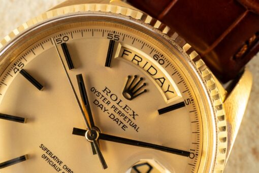 1803 Day-Date (wonderful and very rare black lume dial with arab minute track) – Bild 6