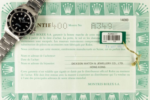 14060 Submariner No Date (SWISS only dial / unpolished / caseback sticker / box and papers) - Image 4