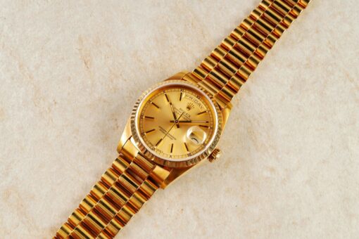 18238 Day-Date (unpolished / LC100 full set / golden sunray dial) – Bild 6