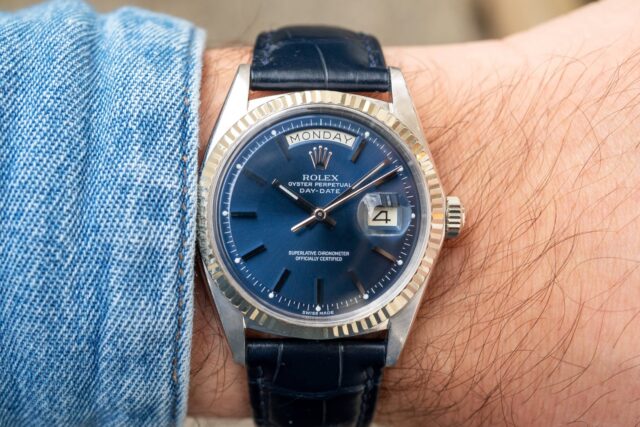 1803 Day-Date (white gold / wonderful blue sunray dial) – Bild 3