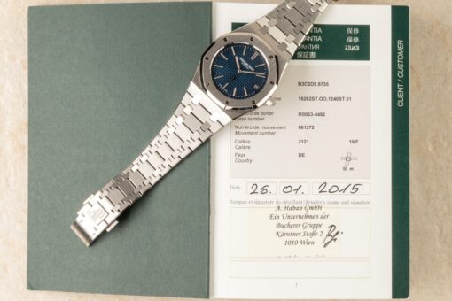 15202ST Royal Oak (blue dial / full set / detailed documents) – Bild 4