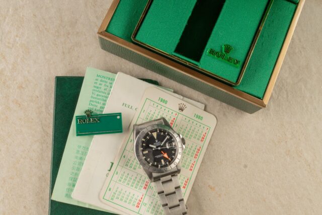 1655 Explorer II (Orange Hand / lovely patina / full set from 1980 – Bild 7