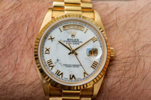 18238 Day-Date (Howlite or so called Marble dial / unpolished full set / top Day-Date) – Bild 3