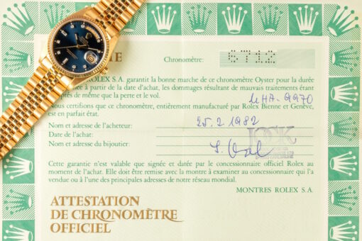 18038 Day-Date (blue diamond sunray dial / box papers LC 100 / 8386 jubilee bracelet) – Bild 3