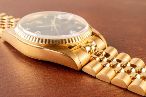 18038 Day-Date (blue diamond sunray dial / box papers LC 100 / 8386 jubilee bracelet) – Bild 7