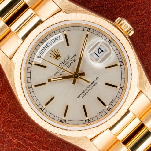 18038 Day-Date (silver sunray dial / box papers / from 1980)