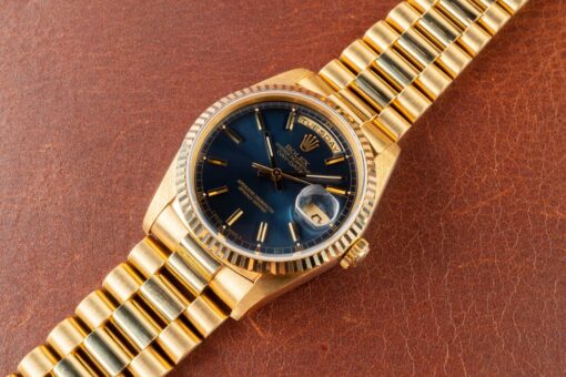 18238 Day-Date (rare blue cushion dial / unpolished / full set from 1990) – Bild 5