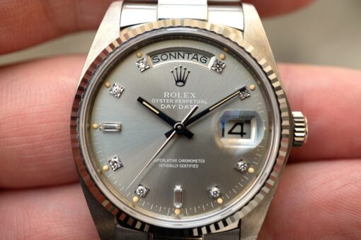 18039 Day-Date (thick case version / unpolished and perfect / grey diamond dial) – Bild 2