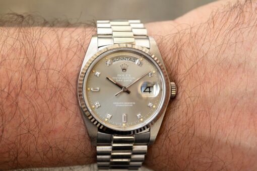 18039 Day-Date (thick case version / unpolished and perfect / grey diamond dial) – Bild 3