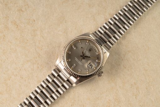 18039 Day-Date (thick case version / unpolished and perfect / grey diamond dial) – Bild 5