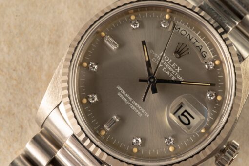 18039 Day-Date (thick case version / unpolished and perfect / grey diamond dial) – Bild 6