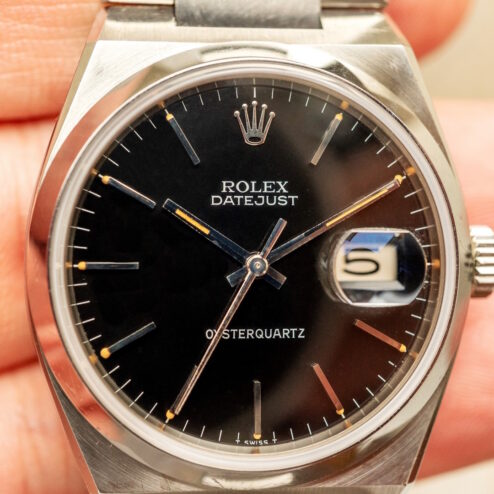 Alternative view of 17000 Oysterquartz (MK1 black dial / 1977 / sharp case)
