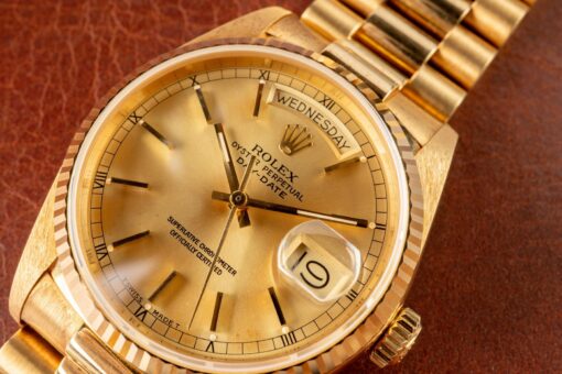 18038 Day-Date (crazy patina on case and dial / box papers / unpolished) – Bild 6