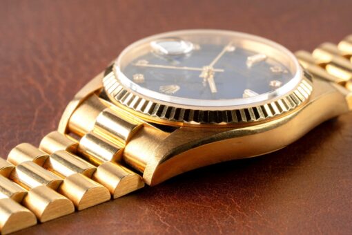 18238 Day-Date (unpolished / LC100 full set / caseback sticker / blue diamond sunray) – Bild 10