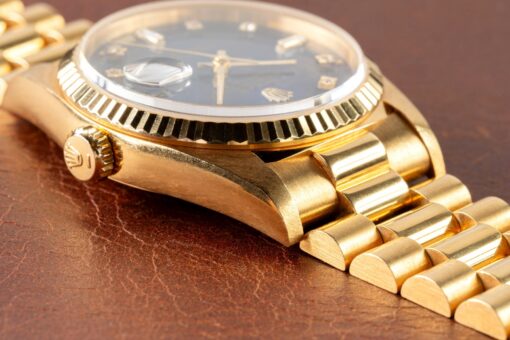 18238 Day-Date (unpolished / LC100 full set / caseback sticker / blue diamond sunray) – Bild 11