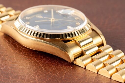 18238 Day-Date (unpolished / LC100 full set / caseback sticker / blue diamond sunray) – Bild 9
