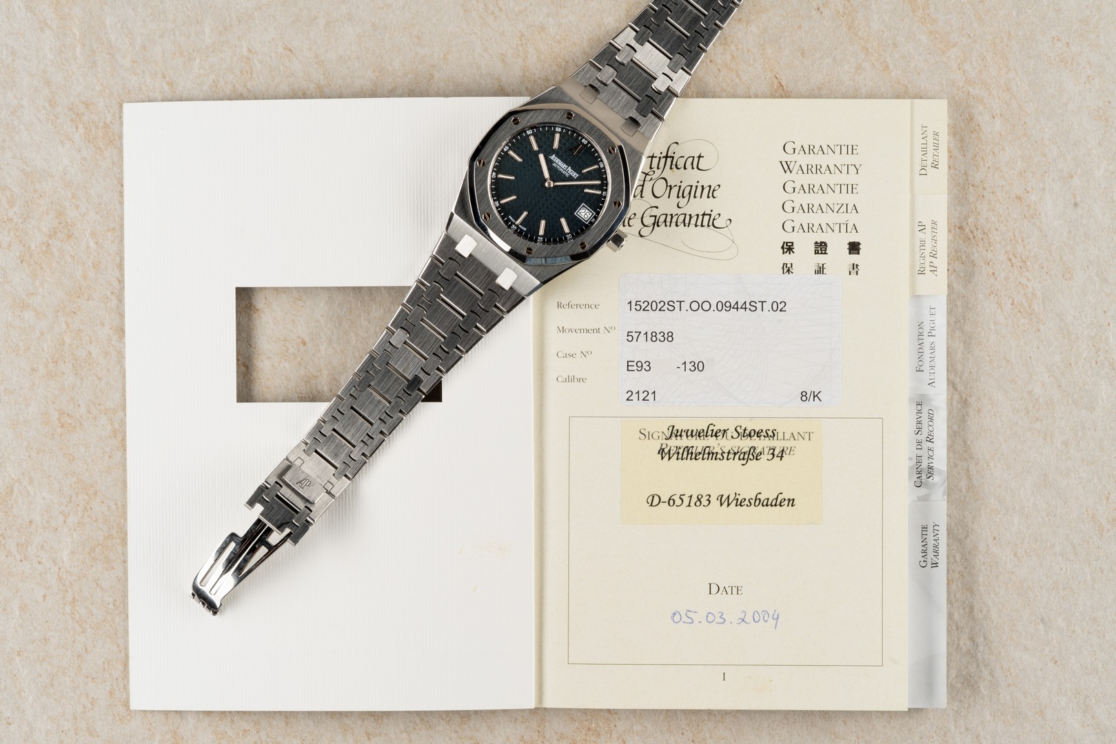 15202ST Royal Oak (full set from Germany / dark blue dial 02 / from 2004) - Image 2