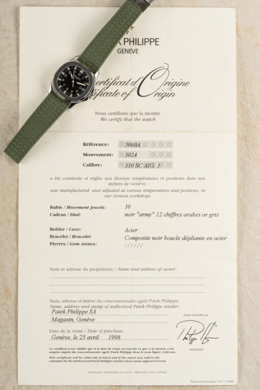 5060A Aquanaut (tritium dial / box and papers / full Patek service 2025) – Bild 3