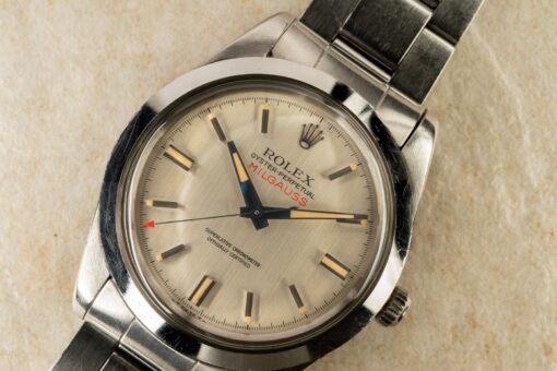 1019 Milgauss (square lume dial / wonderful patina / LC100 box and papers) – Bild 7