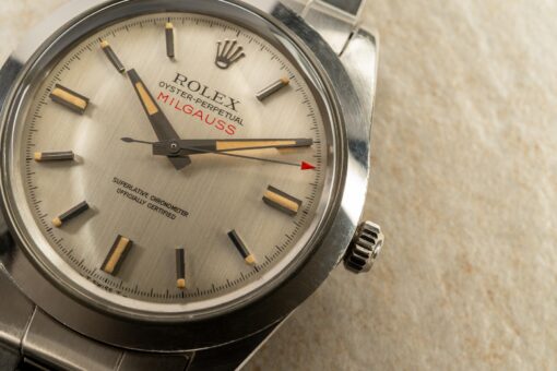 1019 Milgauss (square lume dial / wonderful patina / LC100 box and papers) – Bild 8