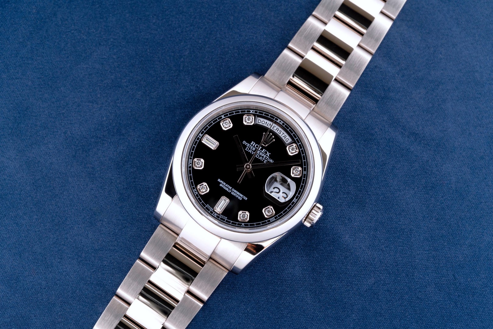 118209 Day-Date (black diamond dial / box papers LC100 / top condition) – Bild 5