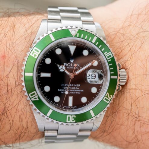 Alternative view of 16610LV Submariner Date (Kermit / rehaut / unpolished full set Austria)