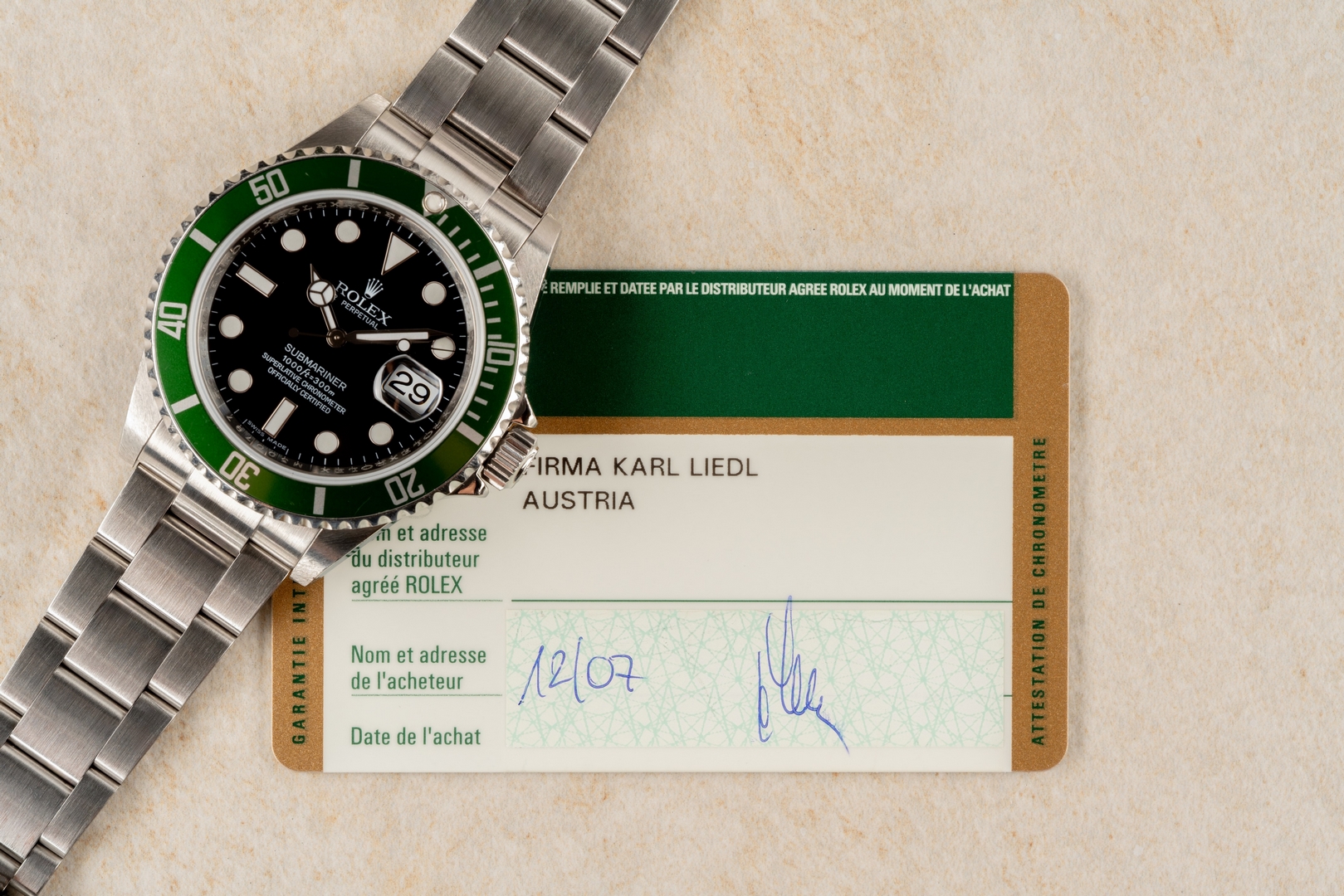 16610LV Submariner Date (Kermit / rehaut / unpolished full set Austria) - Image 5