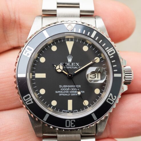 Alternative view of 16800 Submariner Date (Pallettoni matte dial / wonderful patina / from 1983)