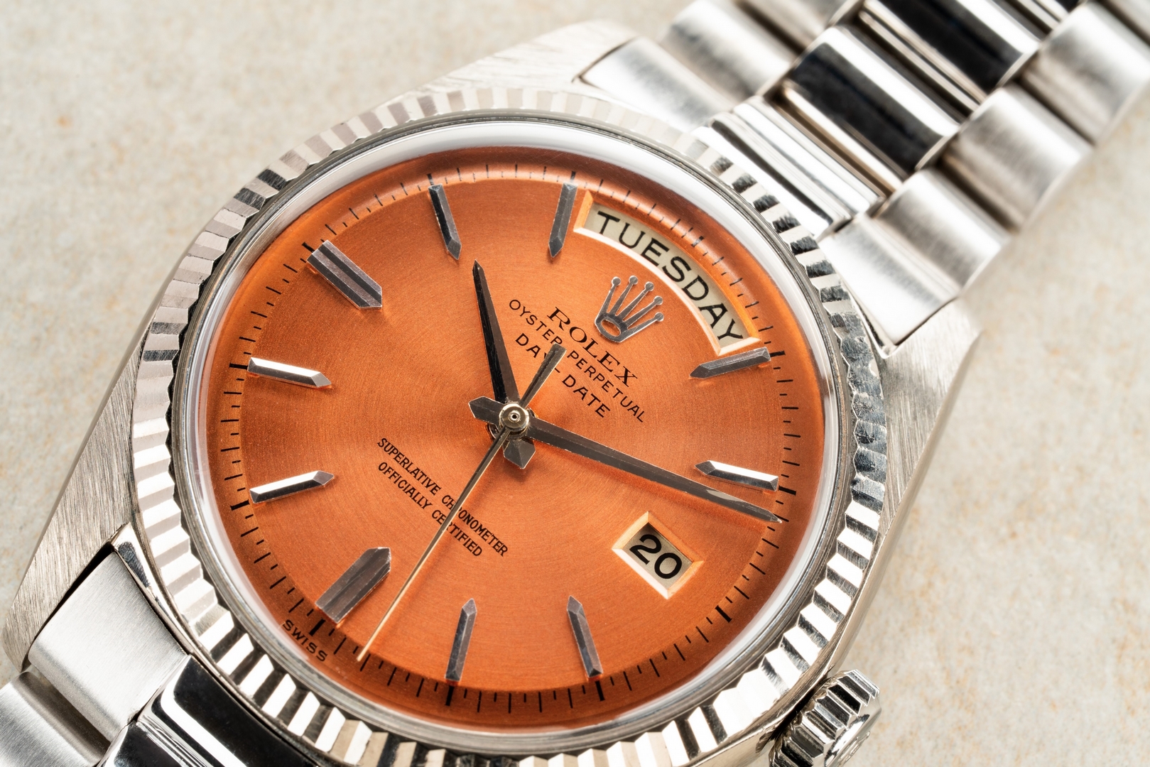 1803 Day-Date (highlight piece / concentric salmon dial / only six known) - Image 4