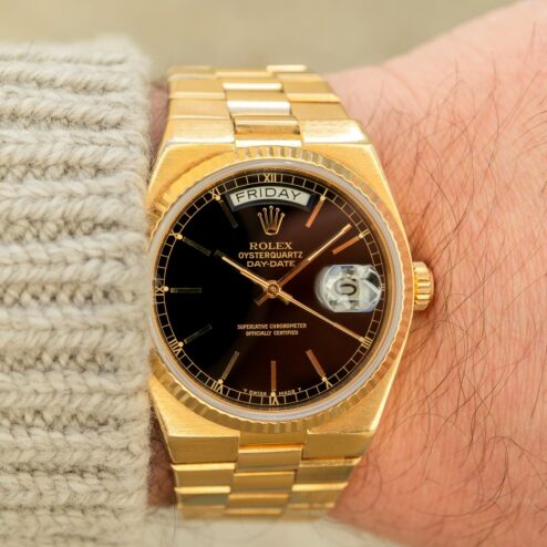 Alternative view of 19018 Day-Date Oysterquartz (full set from Lugano / black dial / top vintage)