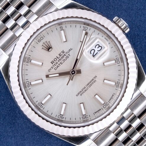 126334 Datejust (unworn full stickers / full set / silver sunray dial)