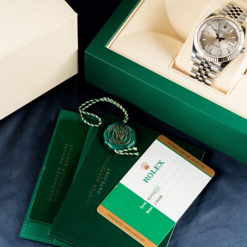 Alternative view of 126334 Datejust (unworn full stickers / full set / silver sunray dial)