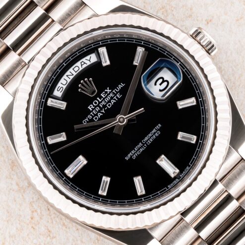 228239 Day-Date (black baguette dial / from NLD / full set with dial sticker)