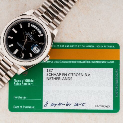 Alternative view of 228239 Day-Date (black baguette dial / from NLD / full set with dial sticker)