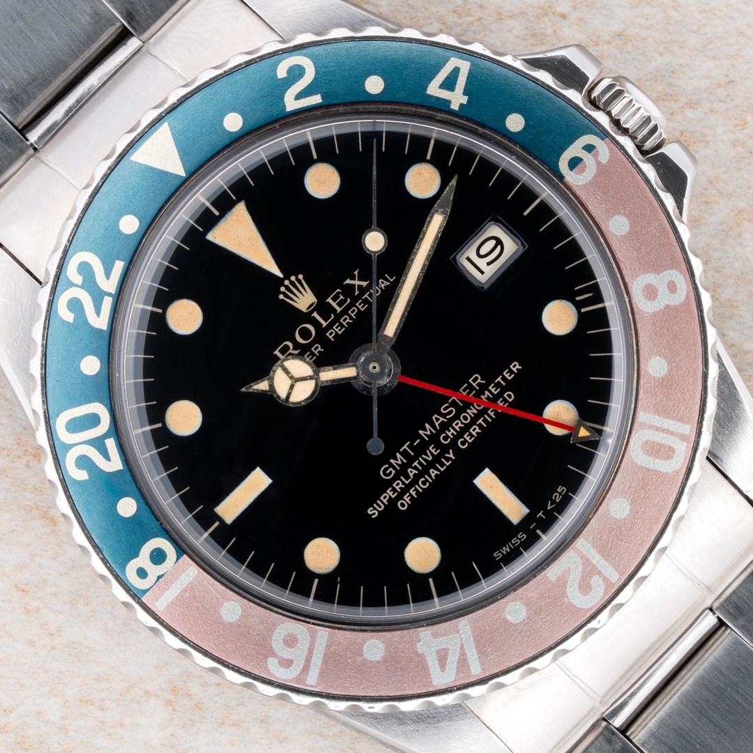 1675 GMT-Master (MIRROR GILT Dial / from 1964 / faded fat font Pepsi)