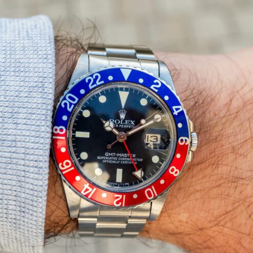 Alternative view of 16750 GMT-Master (MK2 matte dial / box papers from Argentina / fat serif inlay)