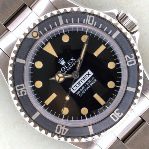 5514 COMEX Submariner (medium number / 100% correct / wonderful patina / Rolex Service papers with COMEX!)