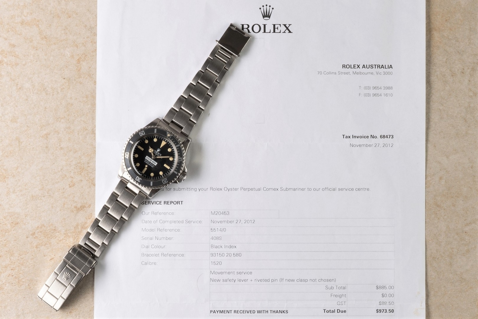 5514 COMEX Submariner (medium number / 100% correct / wonderful patina / Rolex Service papers with COMEX!) - Image 6