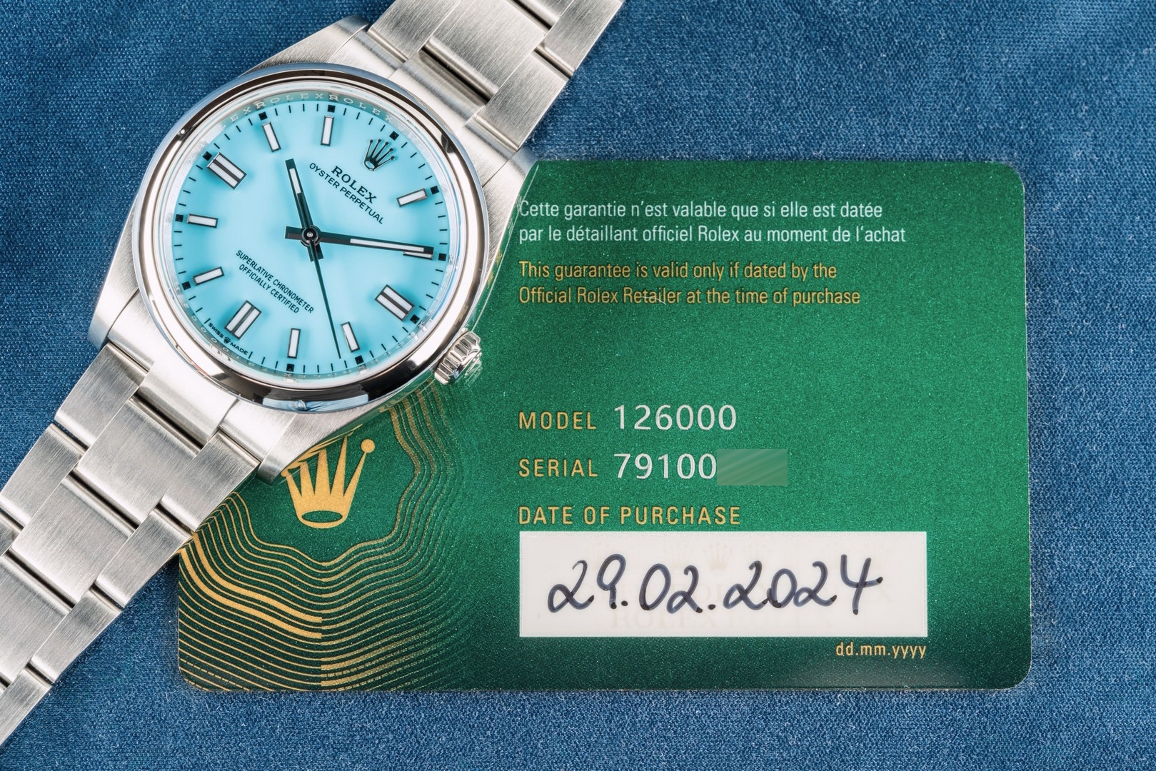 126000 Oyster Perpetual (Tiffany / 2024 / german full set / new and unworn) – Bild 2