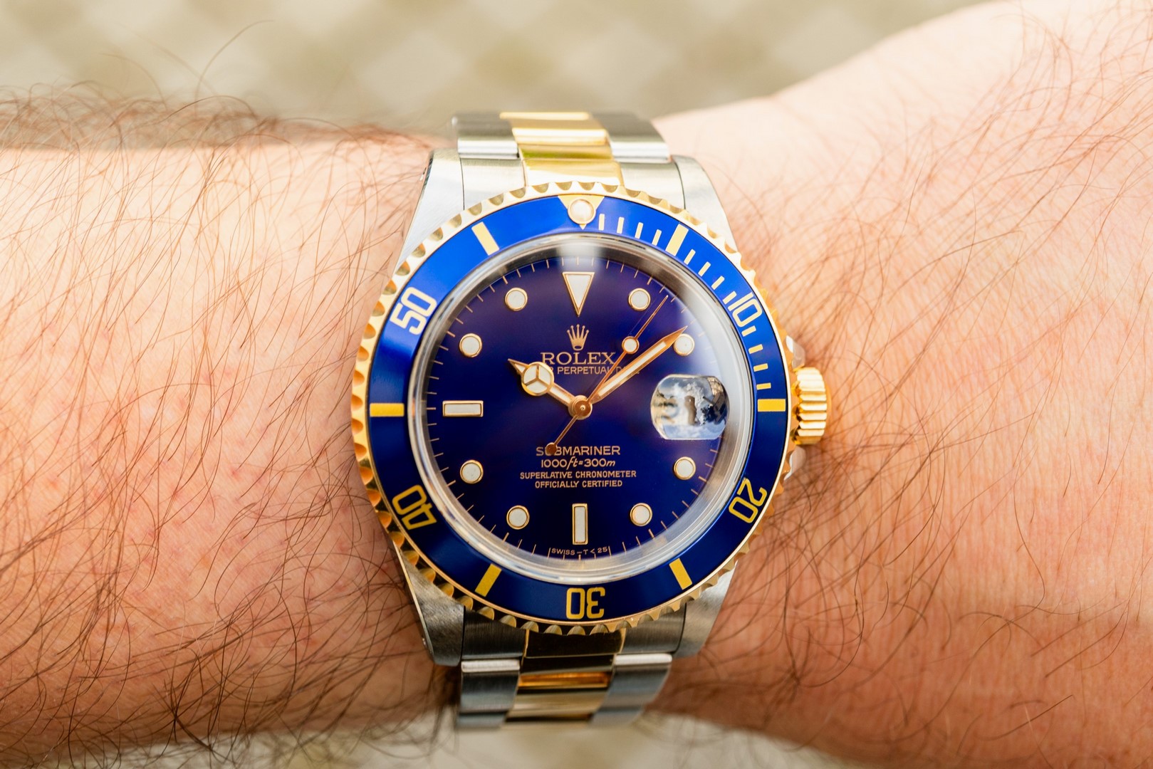 16613 Submariner Date (blue/purple / unpolished / caseback sticker / box and papers) – Bild 3