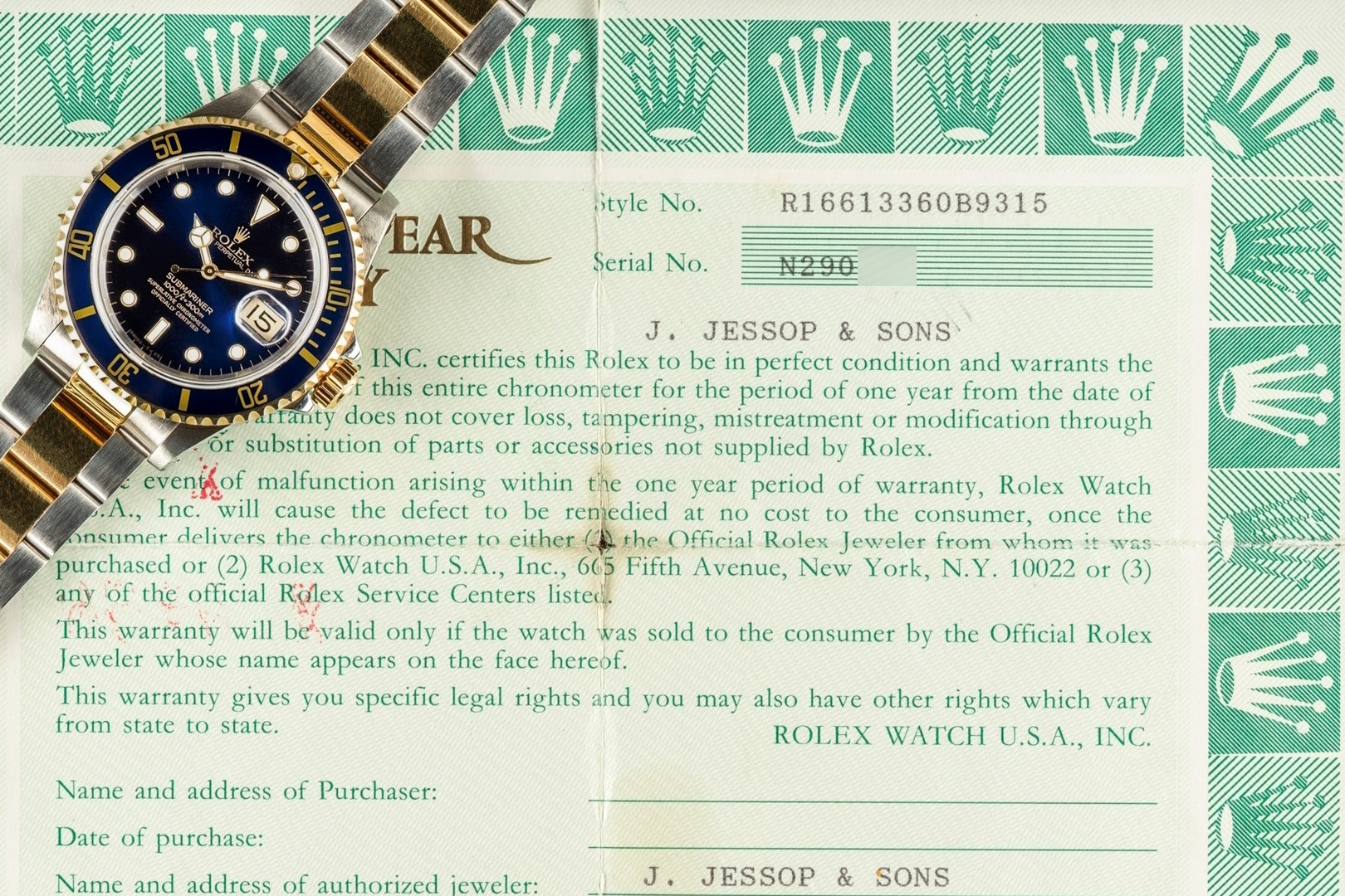16613 Submariner Date (blue/purple / unpolished / caseback sticker / box and papers) – Bild 5