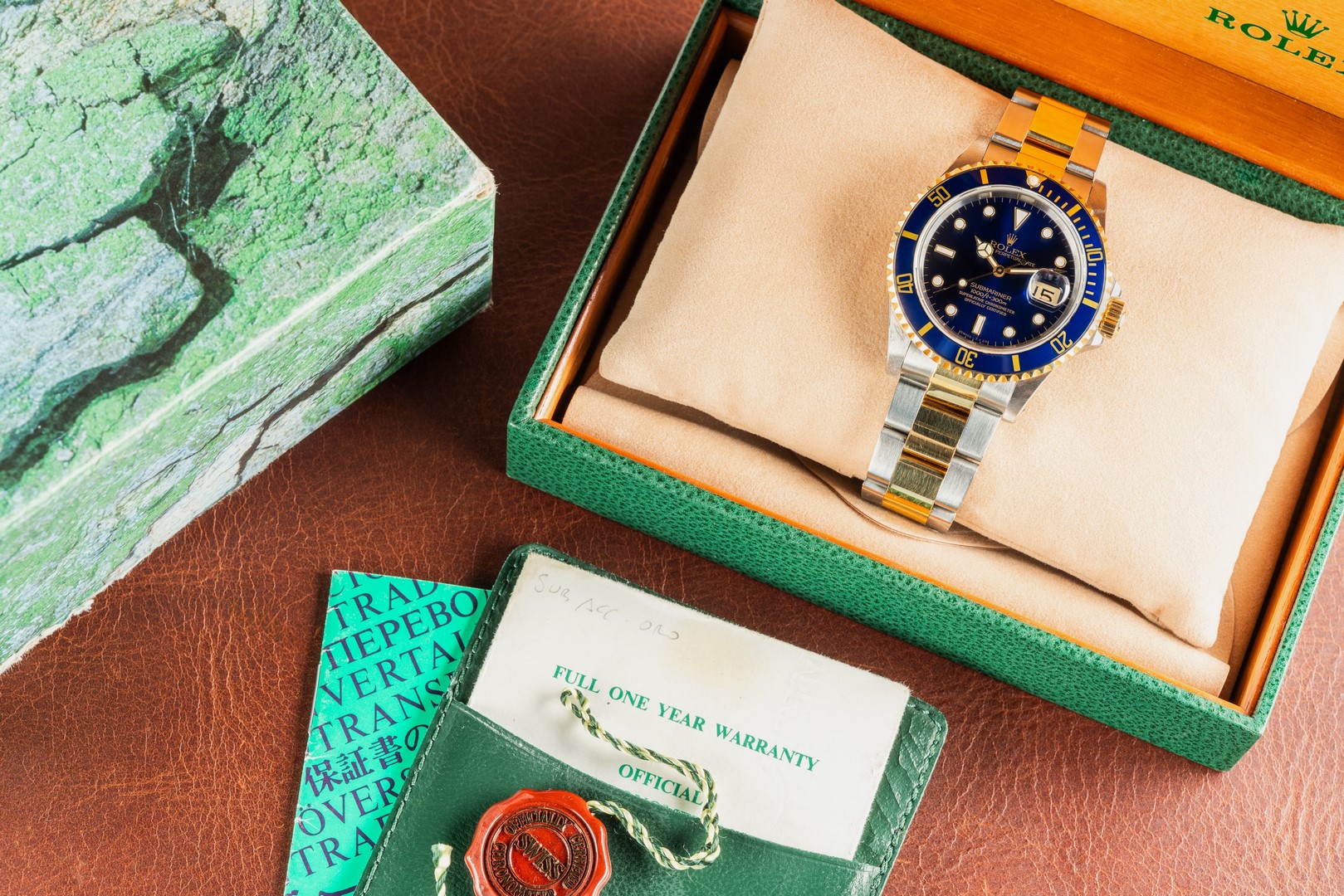 16613 Submariner Date (blue/purple / unpolished / caseback sticker / box and papers) – Bild 6