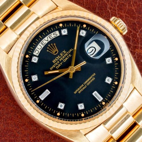 1803 Day-Date (full set Caracas / perfect black dia dial / hidden clasp)