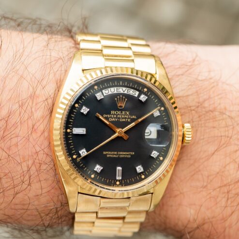 Alternative view of 1803 Day-Date (full set Caracas / perfect black dia dial / hidden clasp)