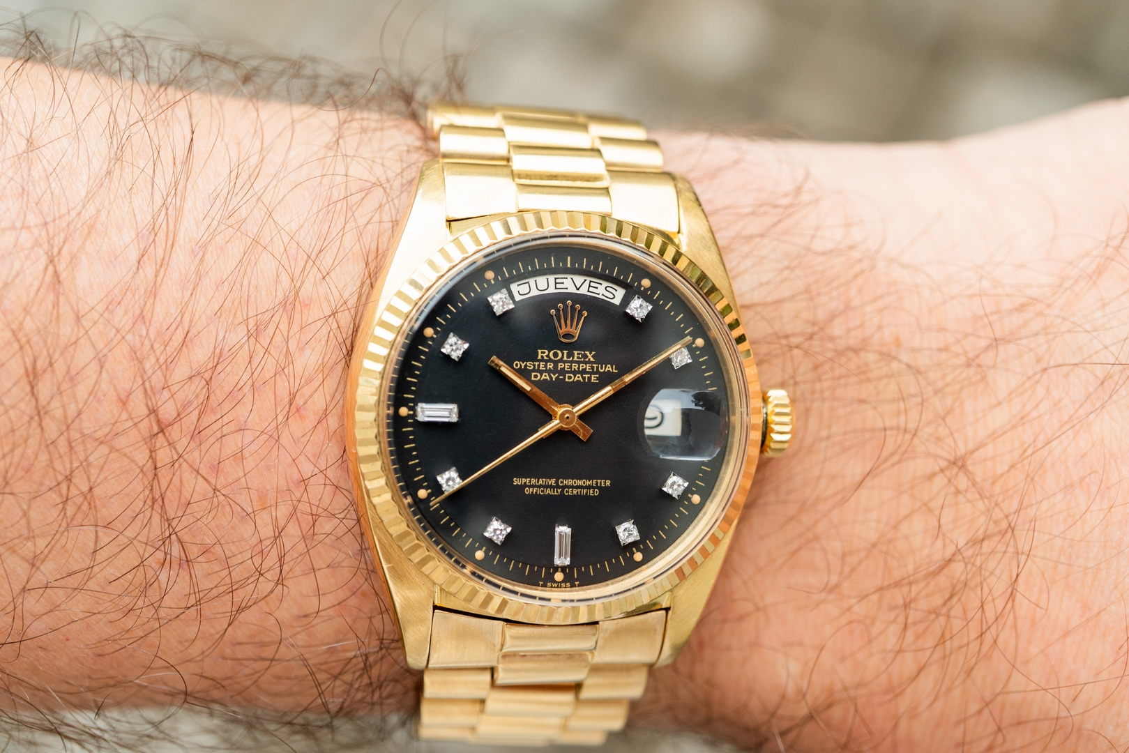 1803 Day-Date (full set Caracas / perfect black dia dial / hidden clasp) – Bild 2