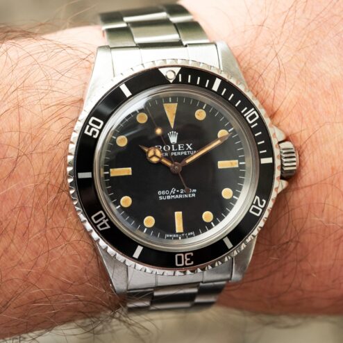 Alternative view of 5513 Submariner No Date (serif dial / strong patina / 9315 folded oyster)