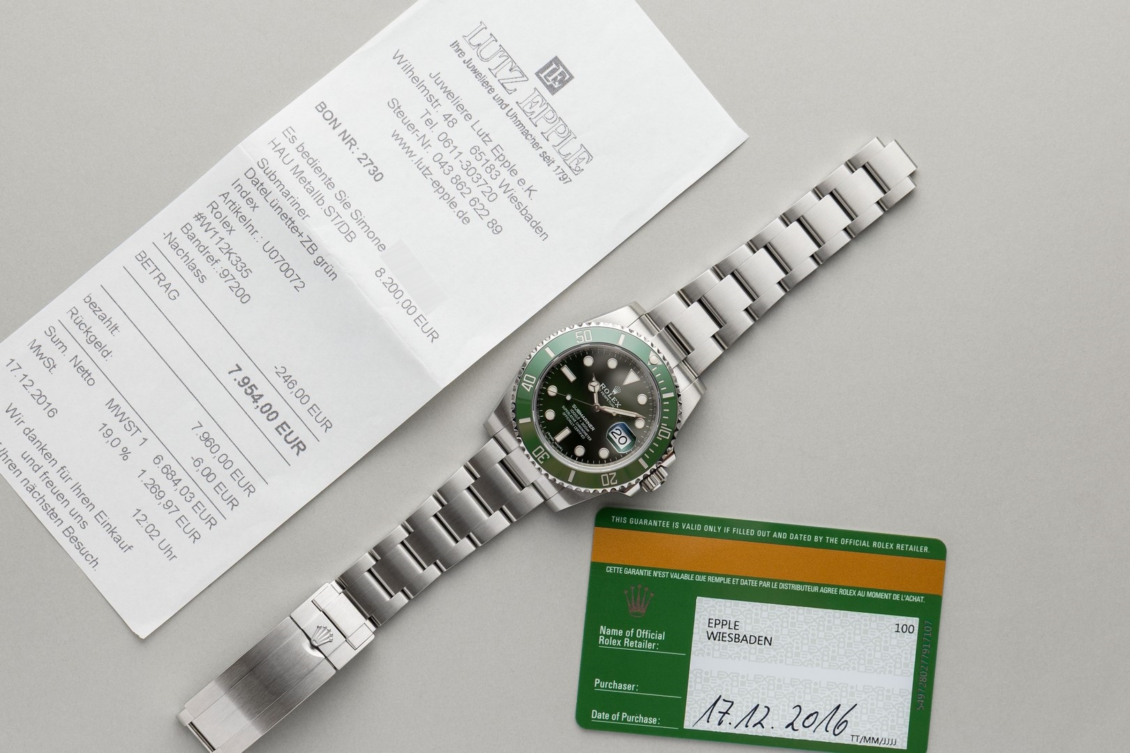 116610LV Submariner Date (HULK / german full set from first owner / 2016) – Bild 3