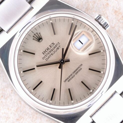17000 Datejust Oysterquartz (silver sunray / service papers / from 1982)