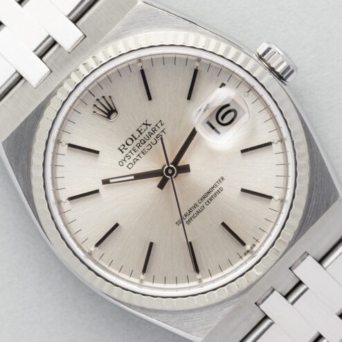 17014 Datejust Oysterquartz (silver sunray dial / service papers from 2020)