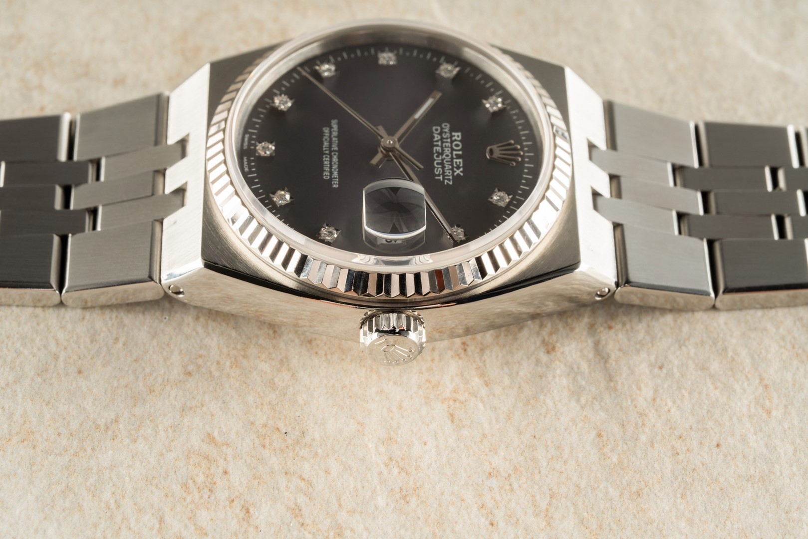 17014 Datejust Oysterquartz (very rare grey diamond dial / full set / top watch) – Bild 11